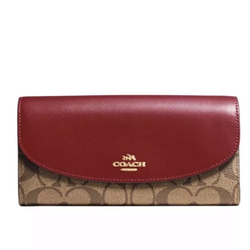 Authentic COACH Sign Leather Slim Envelope Wallet - Picture 3 of 7